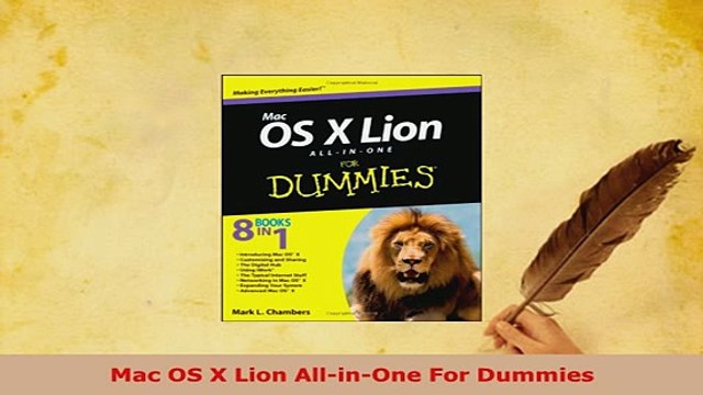Download Mac OS X Lion AllinOne For Dummies Free Books