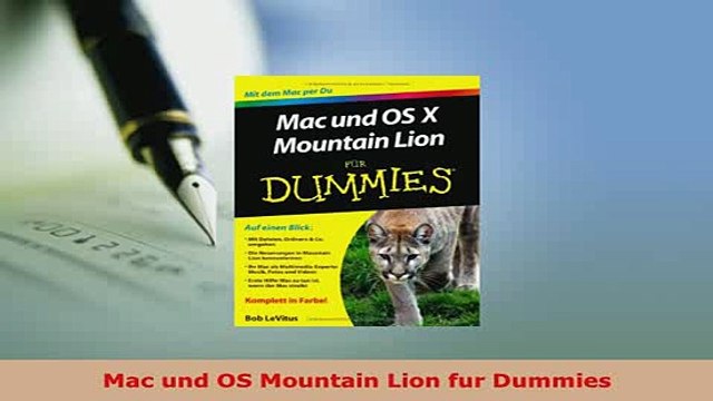 Download Mac und OS Mountain Lion fur Dummies Free Books