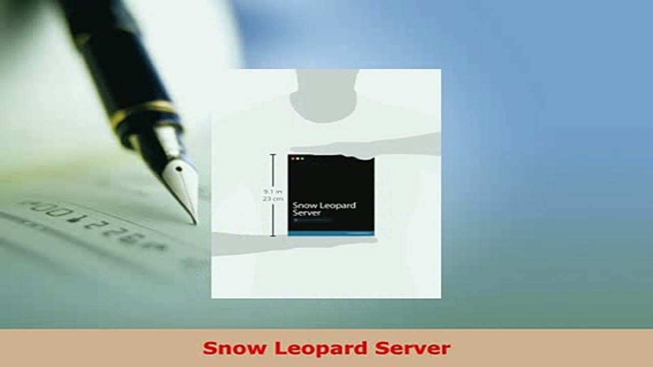 Download  Snow Leopard Server  Read Online