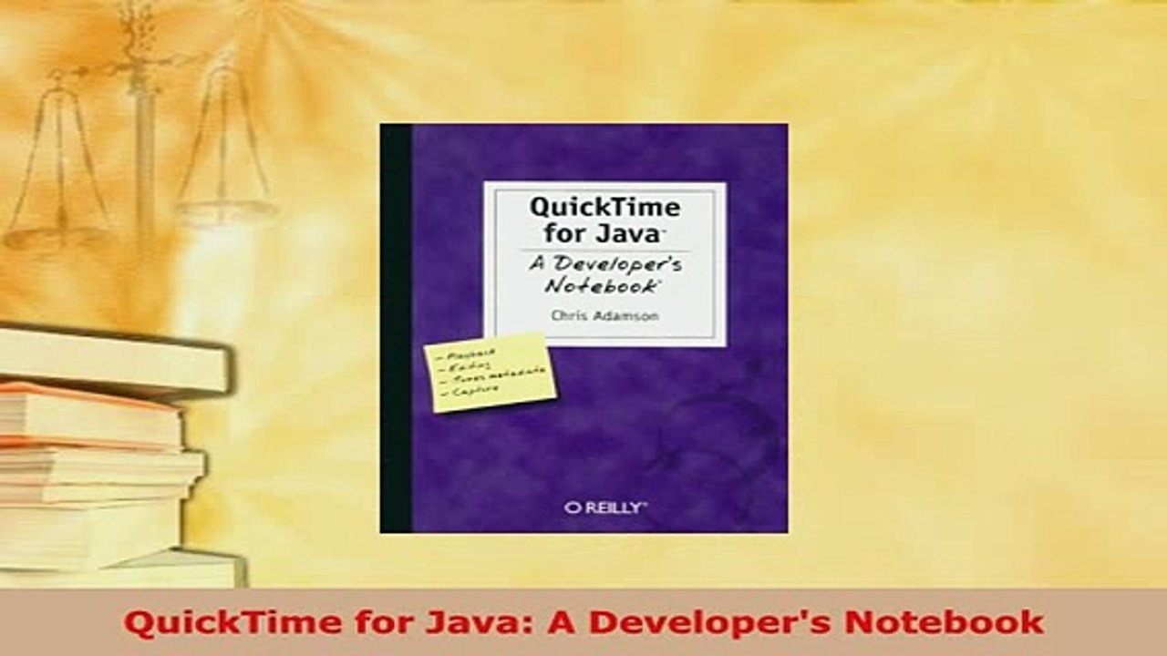 PDF  QuickTime for Java A Developers Notebook Free Books