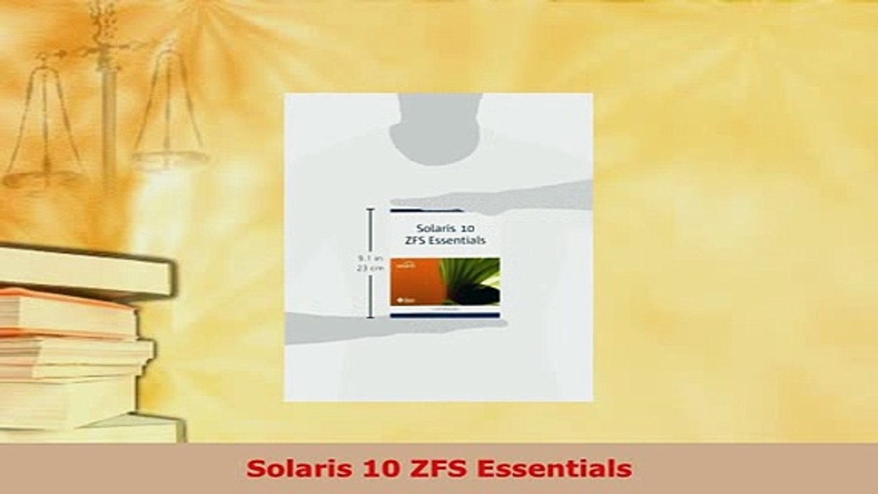PDF  Solaris 10 ZFS Essentials Download Online