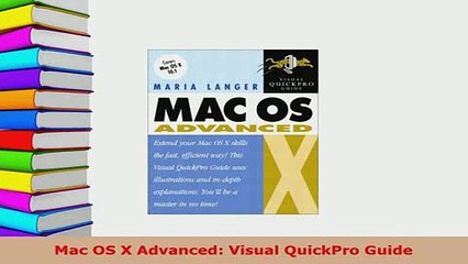 PDF  Mac OS X Advanced Visual QuickPro Guide  EBook