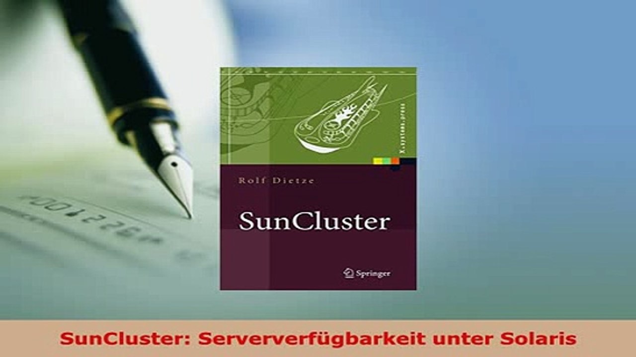 PDF  SunCluster Serververfügbarkeit unter Solaris  EBook