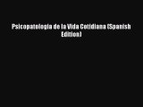 PDF Psicopatologia de la Vida Cotidiana (Spanish Edition)  EBook