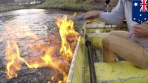 Australian river catches fire near gas fracking site