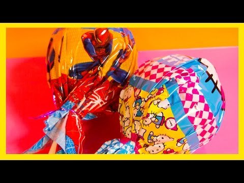 Surprise cake pops Spiderman Hello Kitty Surprise Unboxing Cake Pop by Surprise Toys and Eggs