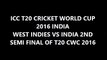 India vs West Indies T20 Cricket WC 2nd Semi Final at Mumbai, Mar 31, 2016