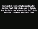 [Read PDF] Low Carb Diet: 7 Day Healthy Balanced Low Carb Diet Meal Plan At 1200 Calories Level