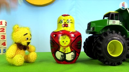 Мультик про машинки. Медвежонок и Самосвал. Изучаем Цвета и Цифры. Считаем до 5.