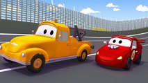 Racing car and Tom the Tow Truck Cars & Trucks construction cartoon for children