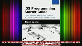 READ Ebooks FREE  iOS Programming Starter Guide What Every Programmer Needs to Know About iOS Programming Full Free