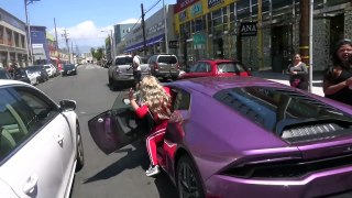 Blac Chyna Flashes Midriff And Lambo While Handling Her Shoe Biz In Fashion District