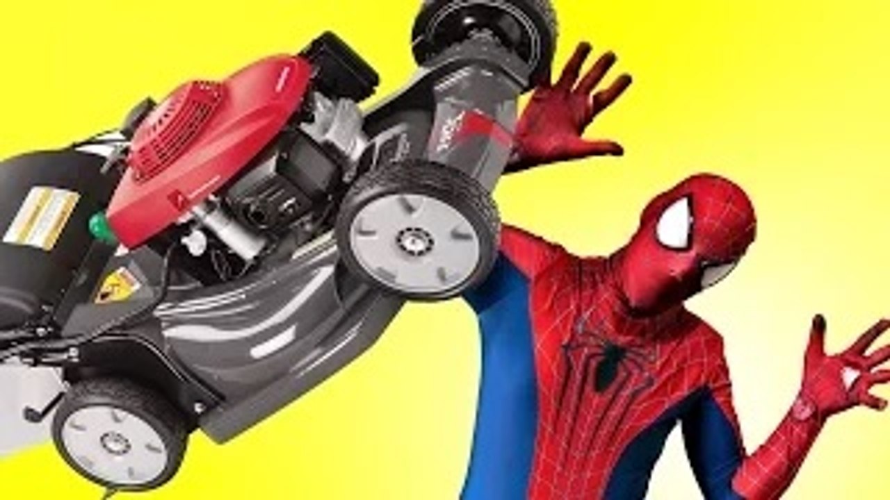 SPIDERMAN vs JOKER in an Epic SUPERHERO Lawn Mower Showdown _ DCTC Super Hero Videos _