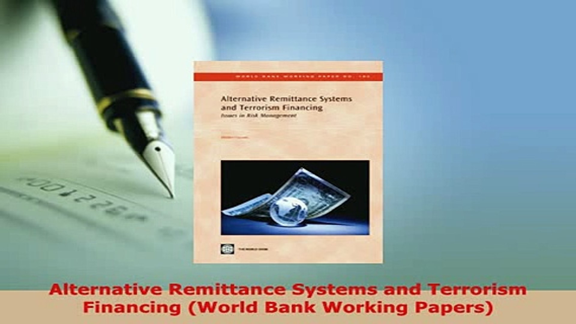Pdf Alternative Remittance Systems And Terrorism Financing World Bank Working Papers Free Books - 