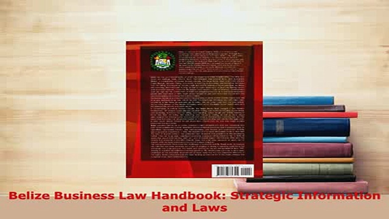 PDF  Belize Business Law Handbook Strategic Information and Laws  Read Online