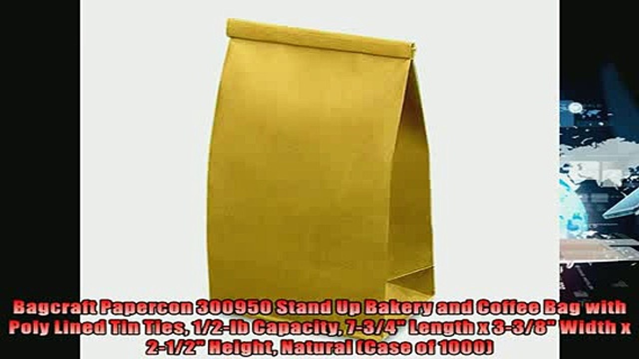 buy now  Bagcraft Papercon 300950 Stand Up Bakery and Coffee Bag with Poly Lined Tin Ties 12lb