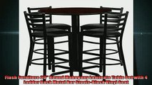 buy now  Flash Furniture 30 Round Mahogany Laminate Table Set with 4 Ladder Back Metal Bar