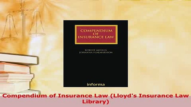 PDF Compendium of Insurance Law Lloyds Insurance Law Library Free Books