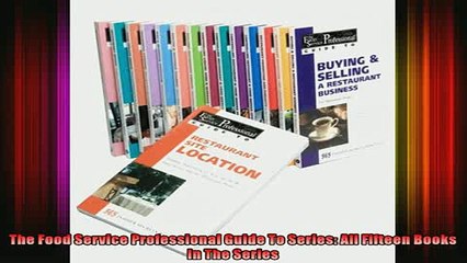 READ Ebooks FREE  The Food Service Professional Guide To Series All Fifteen Books In The Series Full Free
