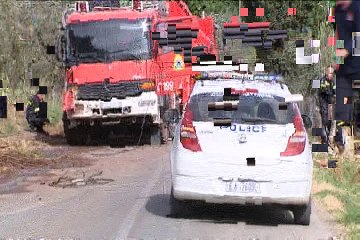 Πλάνα απο το τροχαίο με το πυροσβεστικό όχημα