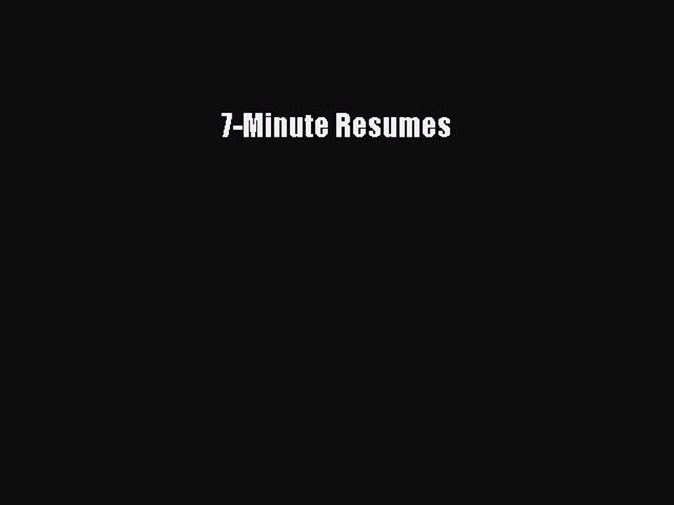 PDF 7-Minute Resumes  EBook