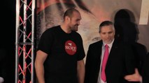 Tyson Fury arrives at the Klitscko vs Fury 2 press conference in style