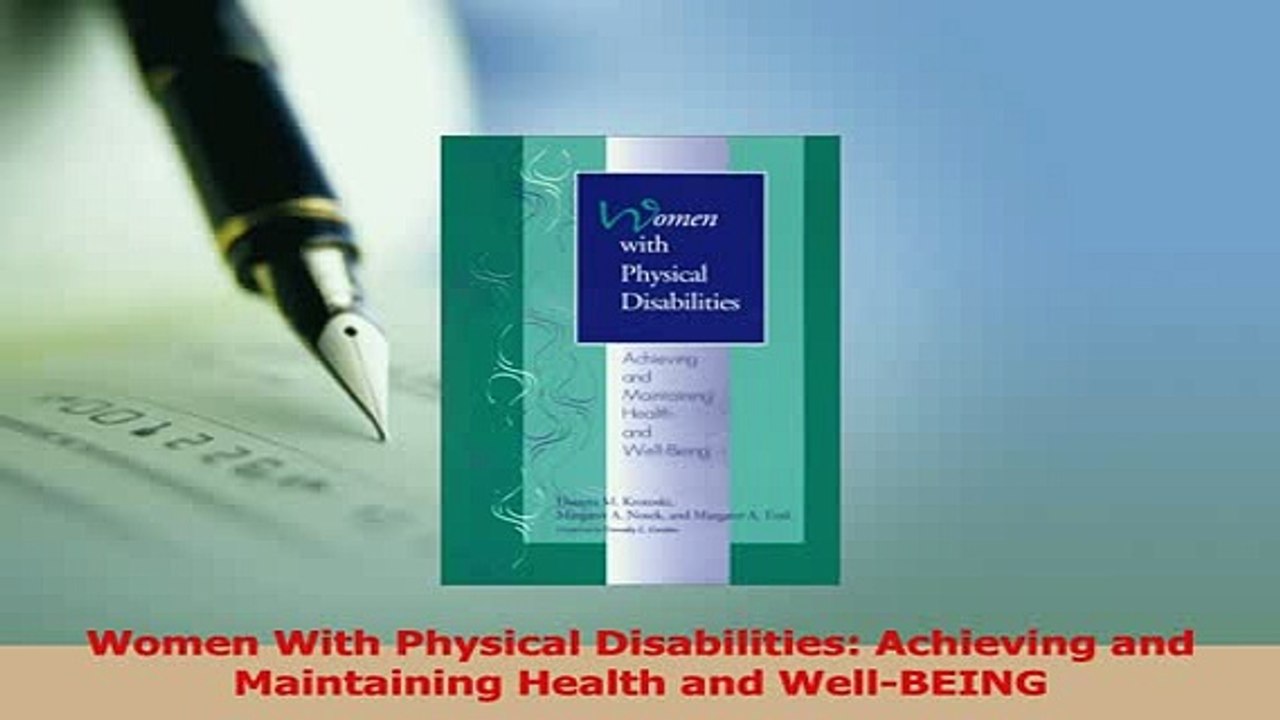Download  Women With Physical Disabilities Achieving and Maintaining Health and WellBEING Ebook Online