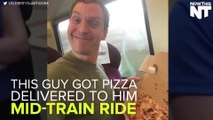 Guy Gets Pizza Delivered To A Moving Train