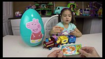 Grandpa Pig's Toy Train - 2 Kinder Surprise Eggs Kids Toys Opening - Review for toys 2016