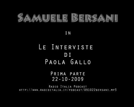 Samuele Bersani in Le interviste di Paola Gallo prima parte - 22/10/2009