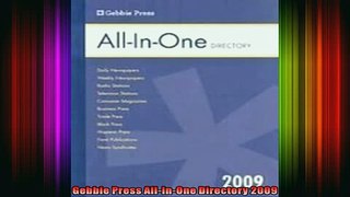 READ book  Gebbie Press AllInOne Directory 2009 Online Free