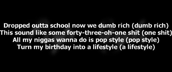 Drake feat. The Throne - Pop Style [Lyrics paroles] 2016