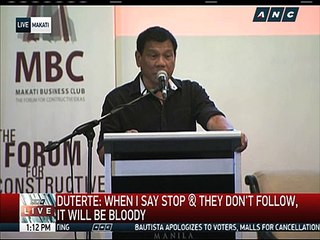 Duterte curses in front of businessmen