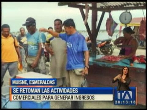 Muisne retoma actividades comerciales para generar ingresos
