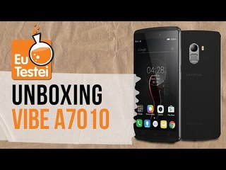 A caixa do Lenovo Vibe A7010, o primeiro da empresa no Brasil - Unboxing EuTestei