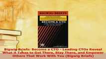PDF  Bigwig Briefs Become a CTO  Leading CTOs Reveal What it Takes to Get There Stay There Download Full Ebook