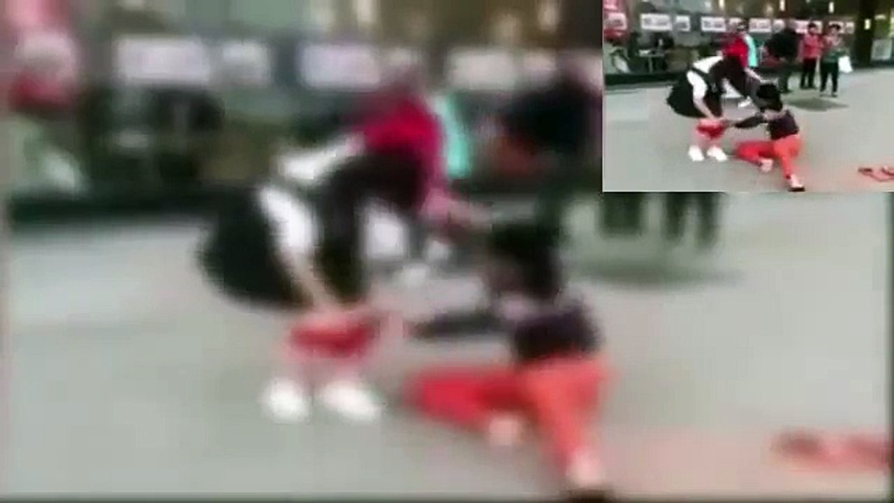 EMBARRASSING MOMENT, Man Tries to Pull Down Girl's PANTS Outside McDonalds (AMATEUR FOOTAGE)