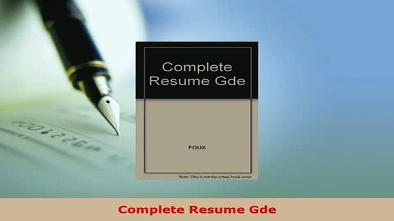 Download  Complete Resume Gde PDF Full Ebook