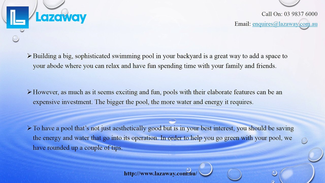 Does Your Swimming Pool Use Energy Galore? Here Are Your Energy Saving Tips