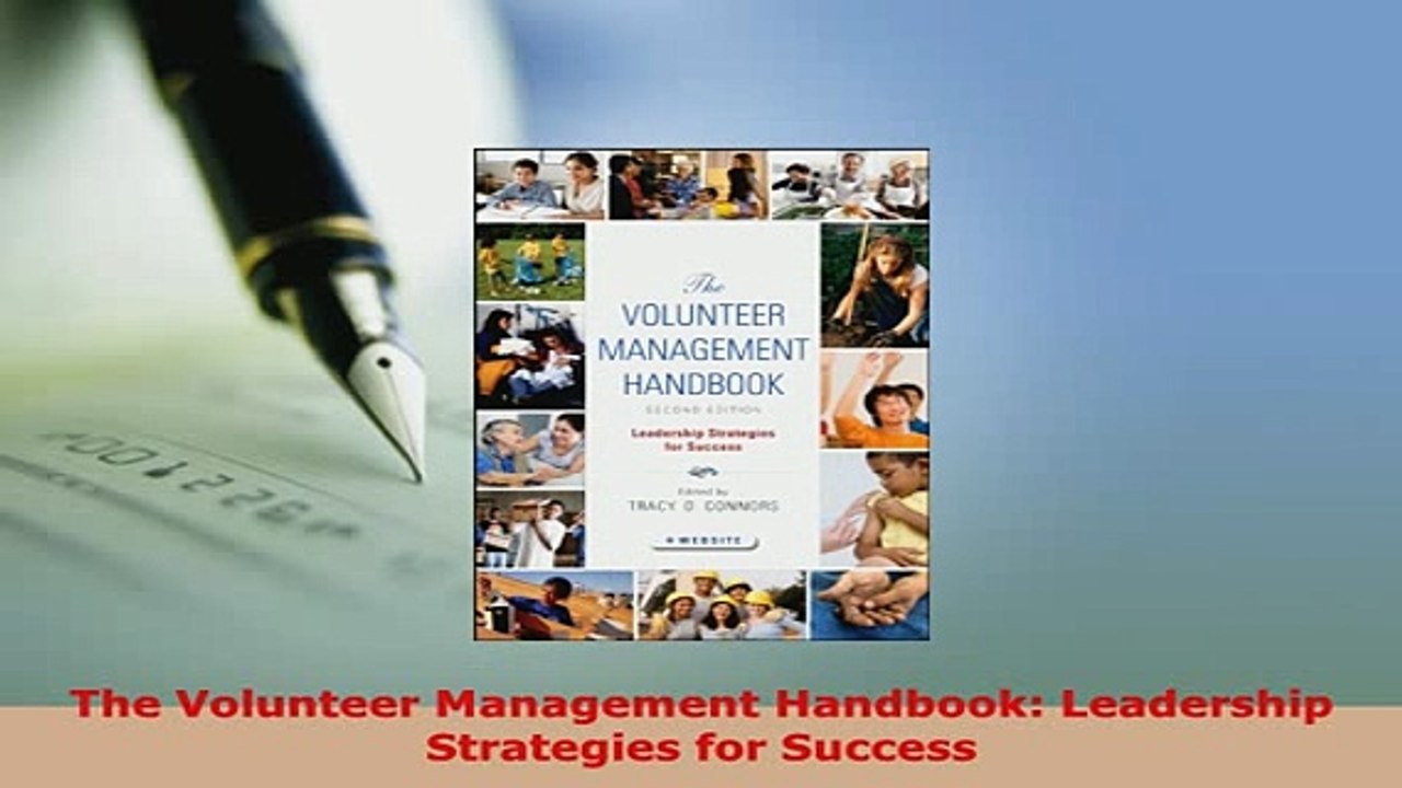 PDF  The Volunteer Management Handbook Leadership Strategies for Success PDF Full Ebook