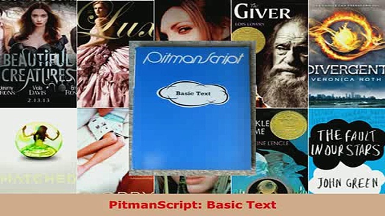 PDF  PitmanScript Basic Text Download Online