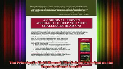 READ FREE FULL EBOOK DOWNLOAD  The Principals Field Manual The School Principal as the Organizational Leader Full Ebook Online Free