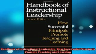READ book  Handbook of Instructional Leadership How Successful Principals Promote Teaching and Full EBook