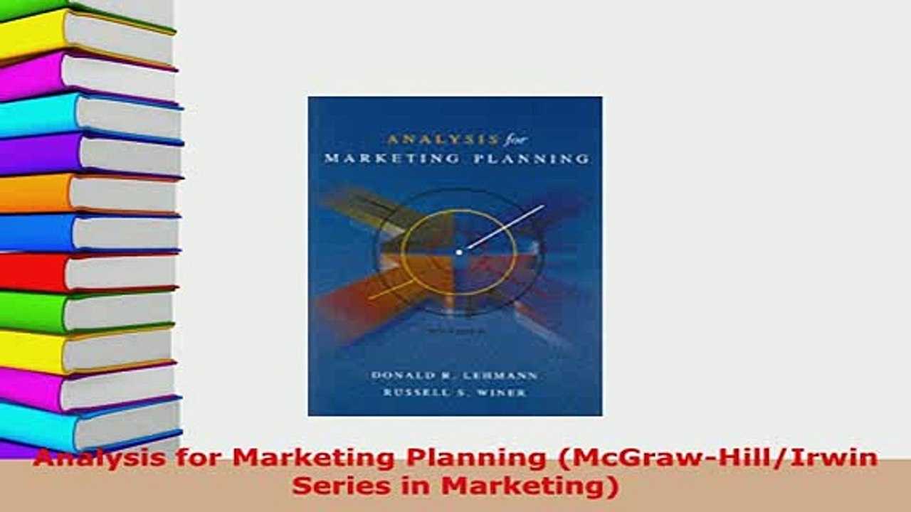 PDF  Analysis for Marketing Planning McGrawHillIrwin Series in Marketing PDF Online
