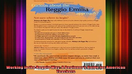 READ book  Working in the Reggio Way A Beginners Guide for American Teachers Full EBook