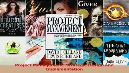 PDF  Project Management Strategic Design and Implementation Download Full Ebook