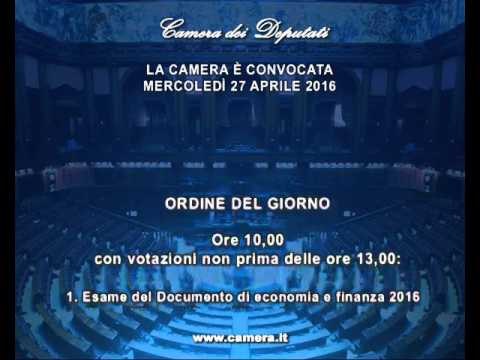Roma - Camera - 17^ Legislatura - 614^ seduta -1- (26.04.16)