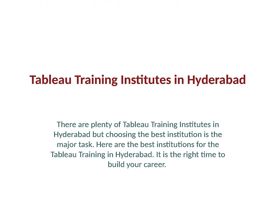 Tableau training in Hyderabad