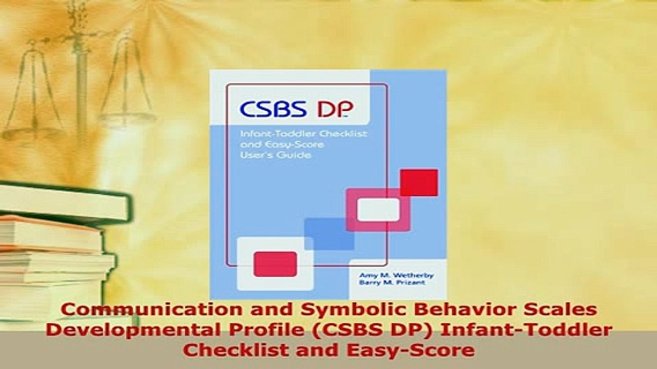 PDF  Communication and Symbolic Behavior Scales Developmental Profile CSBS DP InfantToddler Download Full Ebook