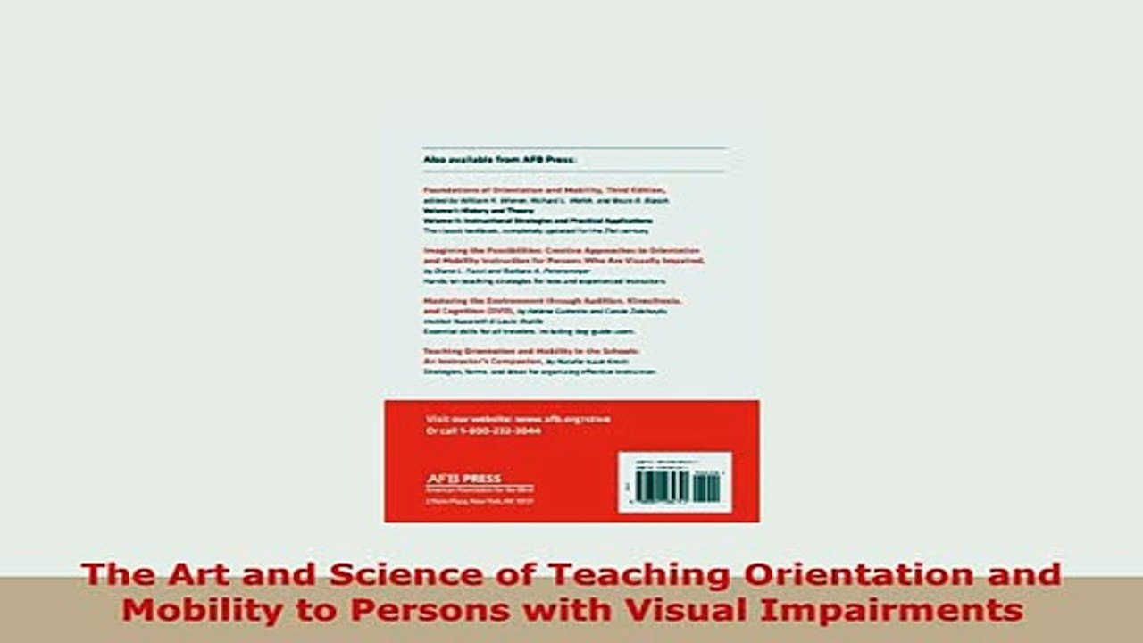 PDF  The Art and Science of Teaching Orientation and Mobility to Persons with Visual PDF Online